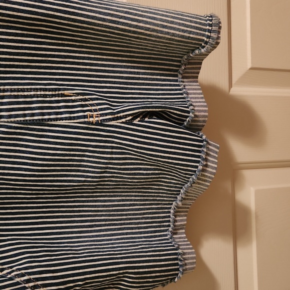 Bibs bib overalls jumper shorts striped blue & white XXL - Picture 2 of 5